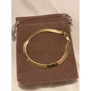 18K Gold Over 925 Sterling Silver Italian Solid 4.5mm Flexible Flat Her